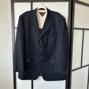 [46T] Vintage Tommy Hilfiger Men’s Navy Blue Wool Blazer Nautical Prep Style